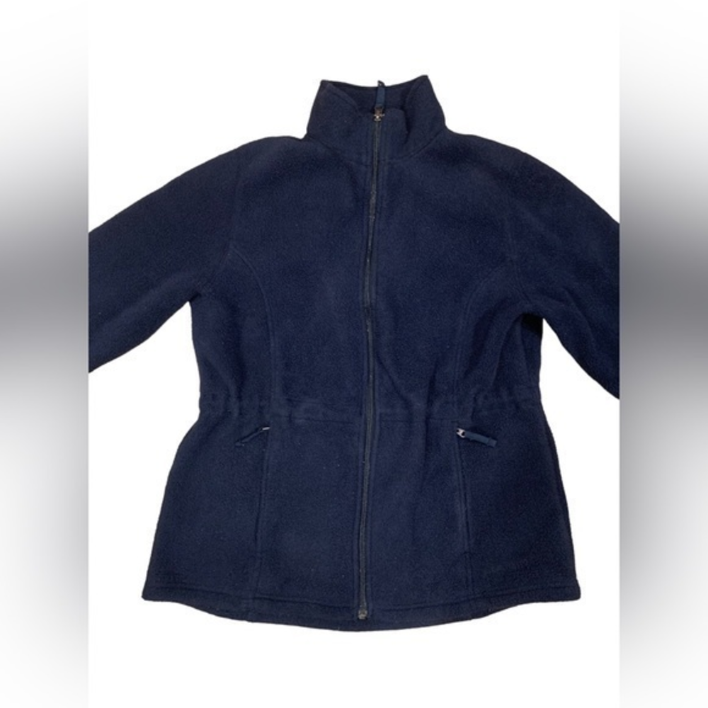 L.L. Bean Polartec Women's Blue Fleece Zip Jacket Long Sleeve Size Medium Pocket